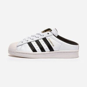 new womens size 6 Adidas originals superstar mule 3 stripe/shell toe